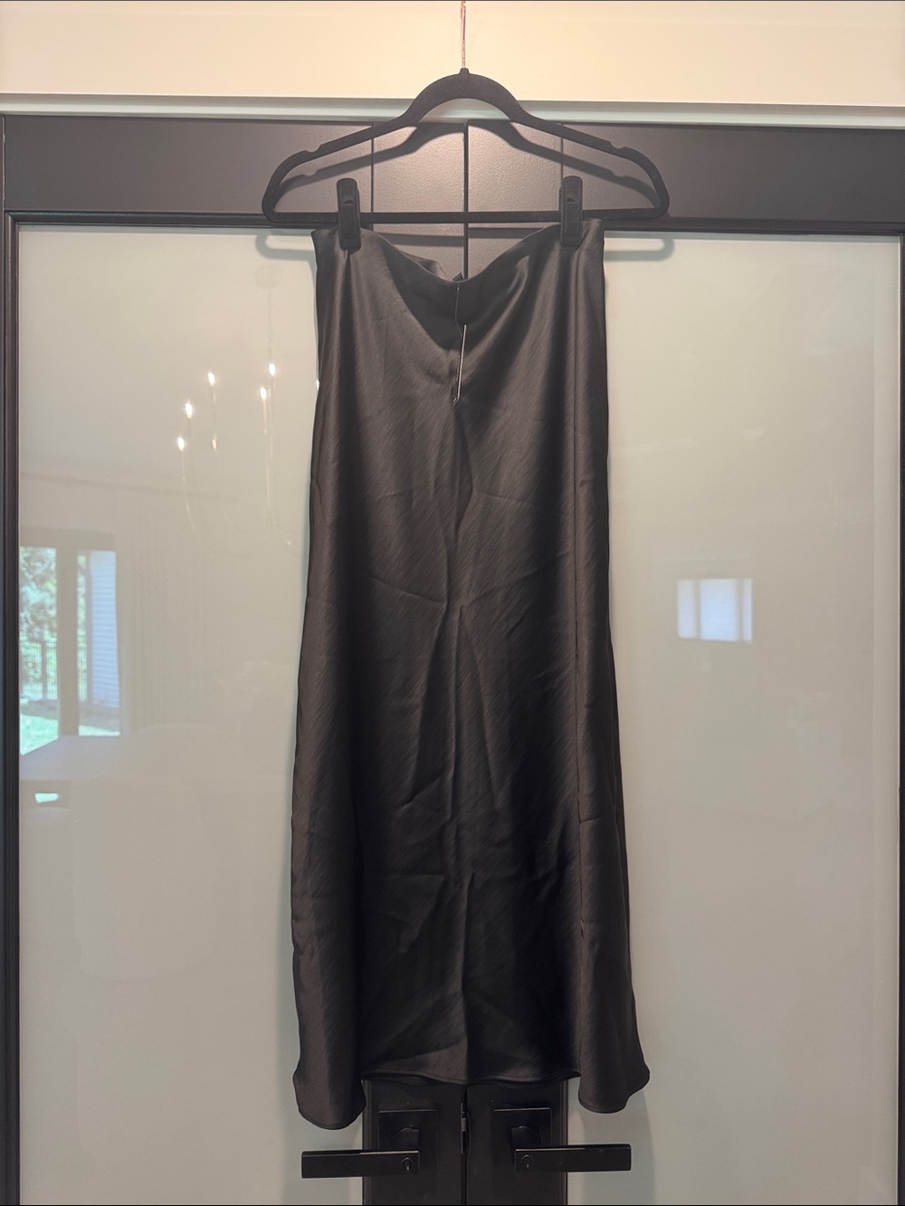 Express Black Satin Maxi Skirt